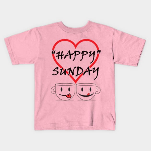 HAPPY SUNDAY Kids T-Shirt by SilverTee